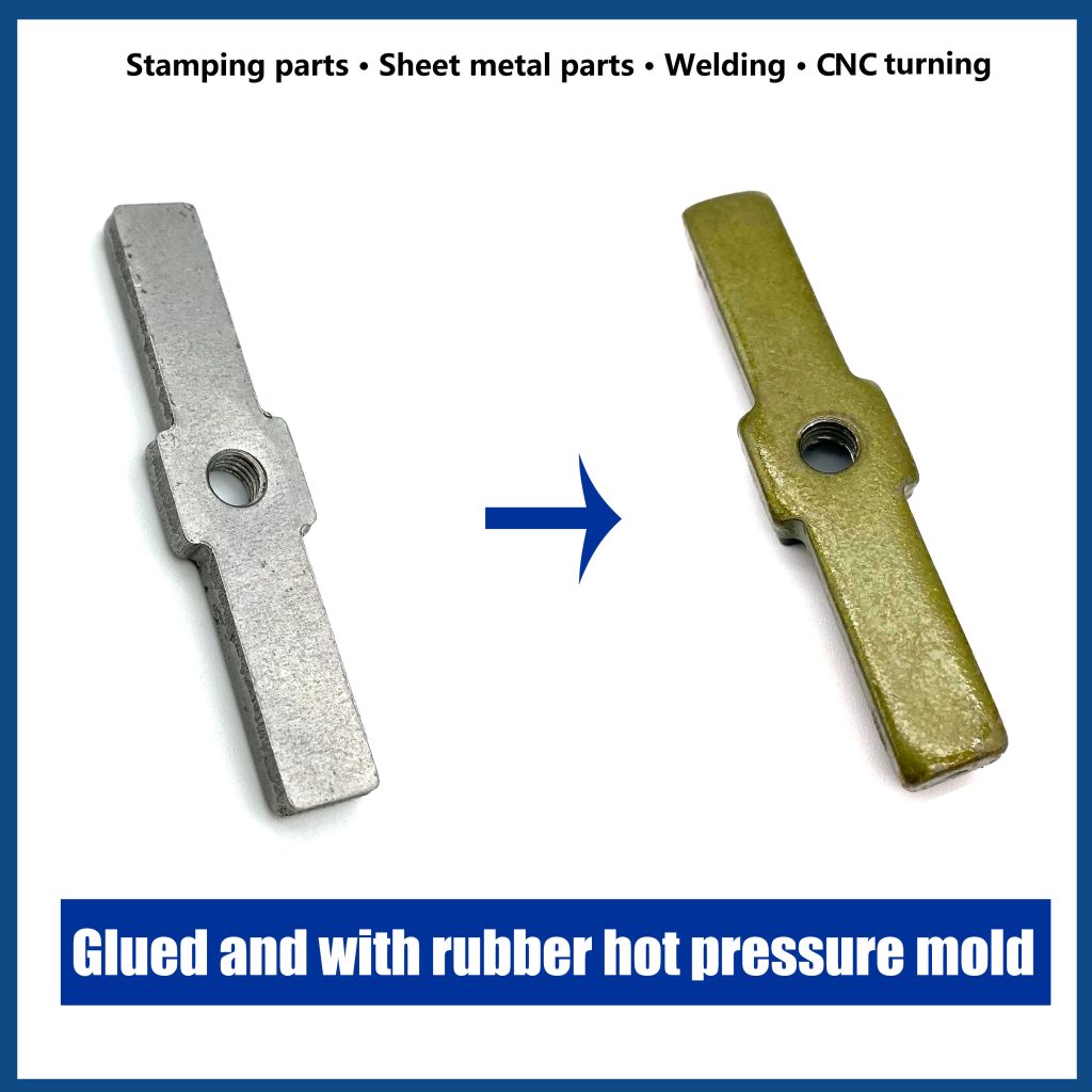 stamped steel base with glued rubber hot pressure mold