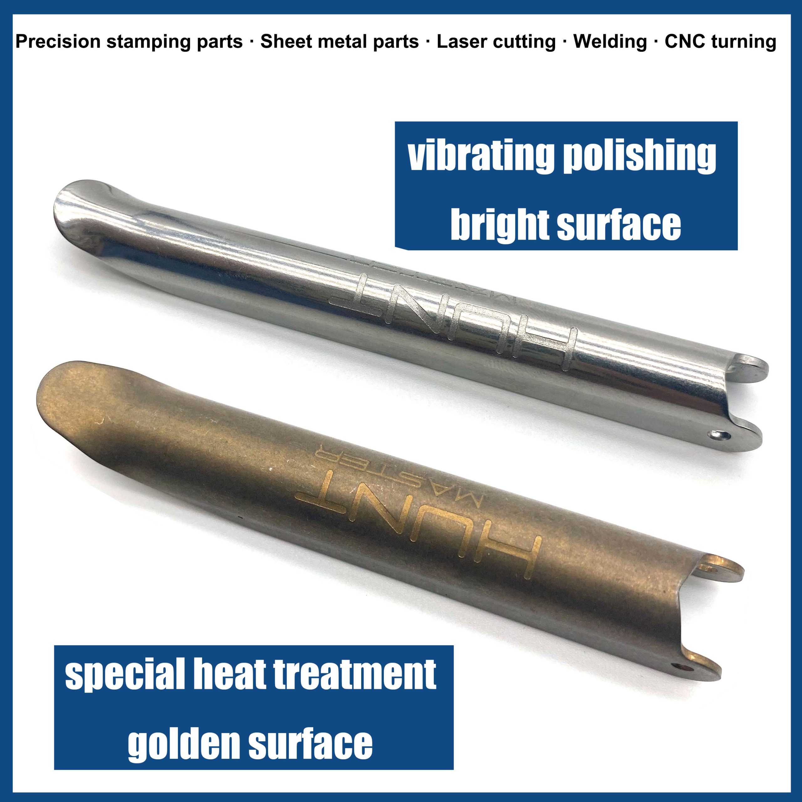 vibrating polishing bright surface and special heat treatment golden surface