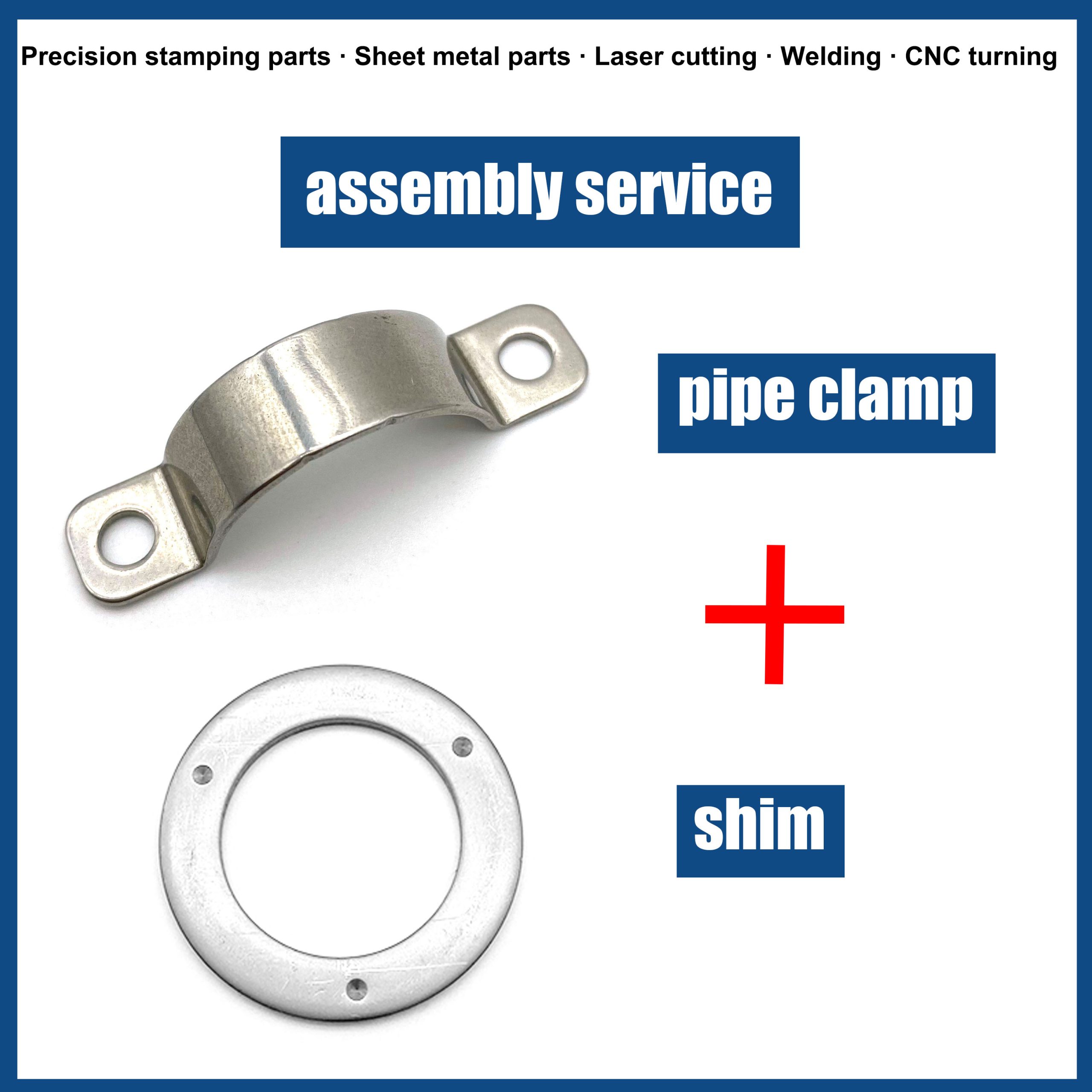 assembly of pipe clamp and shim